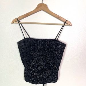 90’s vintage flower corset lace up top grunge